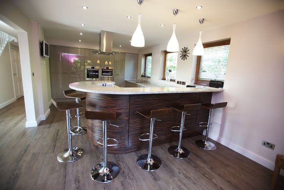 Macassar Veneer Bespoke Fitted Kitchen