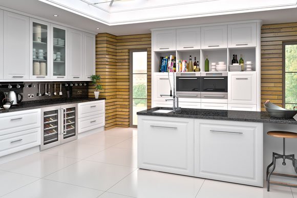 Satin White York Bespoke Fitted Kitchens