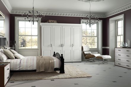 York Satin White Bespoke Fitted Bedrooms