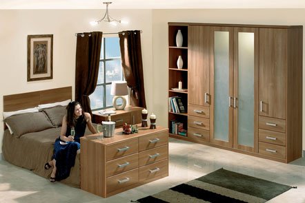 Rimini Light Walnut Bespoke Fitted Bedrooms