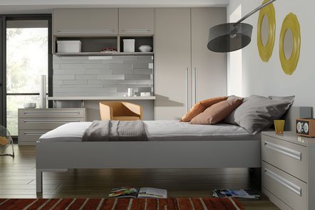 Inset Matt Dove Grey Bespoke Fitted Bedrooms