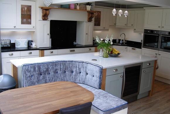 Ivory and Bluebell Oak Bespoke Fitted Kitchen