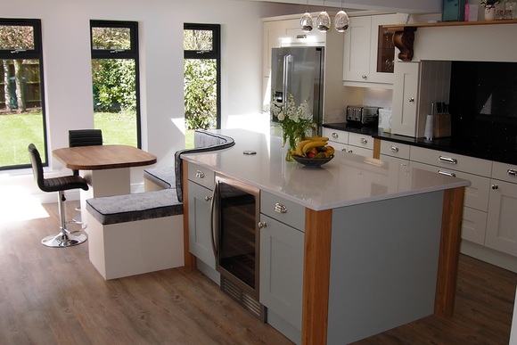 Ivory and Bluebell Oak Bespoke Fitted Kitchen