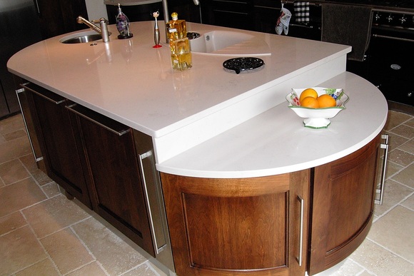 Solid Walnut with Botticino Quartz Bespoke Fitted Kitchen