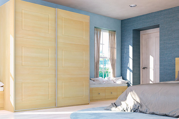 Glidor Canadian Maple Fitted Bedroom Sliding Door Wardrobe