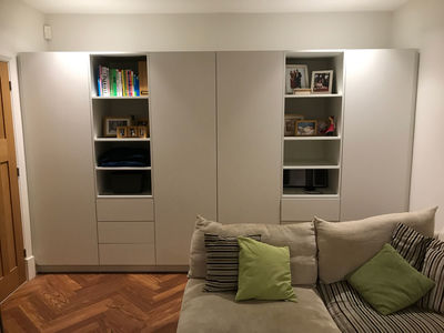 Light Grey Grained Home Office Units | Richfields Interiors