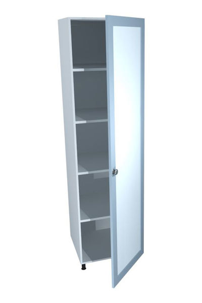 Single Door Mirrored Wardrobe - Shelved Inside