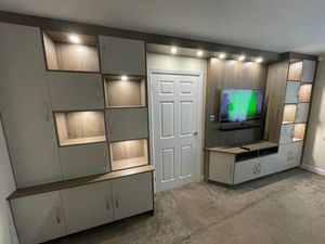 Truffle oak and light grey Living room units
