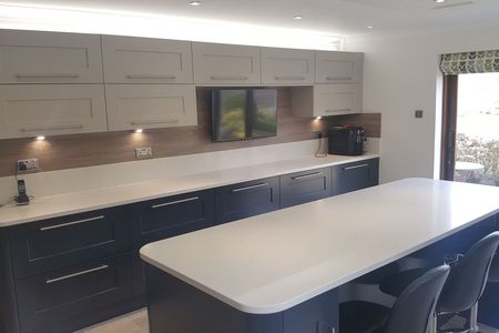 Carbon and grey Monarch shaker fitted kitchen with