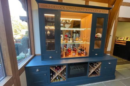 Bespoke drinks cabinet in Deep Ocean