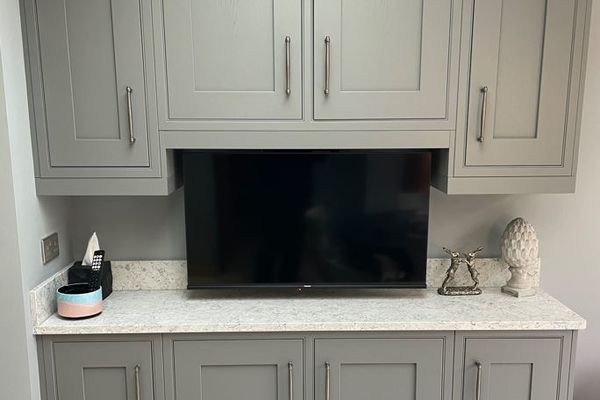 Dust grey drop down Television unit